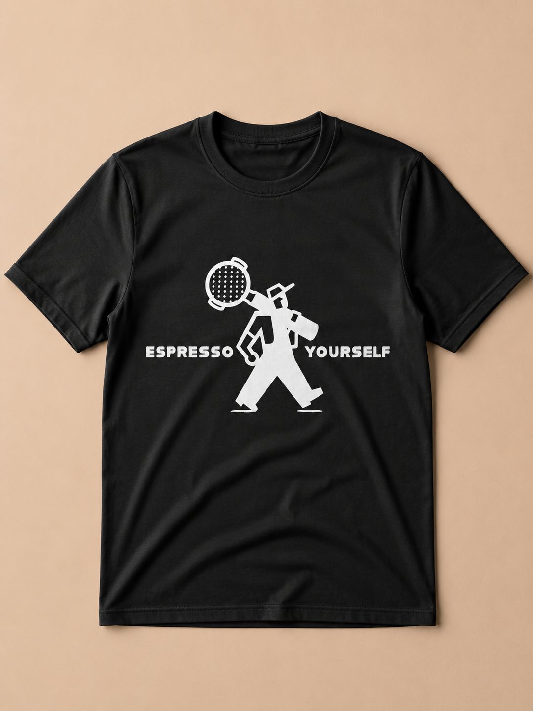 camiseta preta com lettering espresso yourself