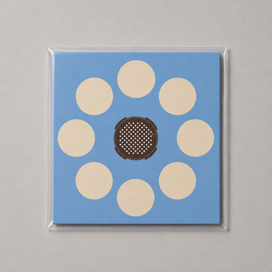 Fine art AeroPress Radius 20 × 20 cm by Daniel Kondo, coffee-inspired geometric illustration