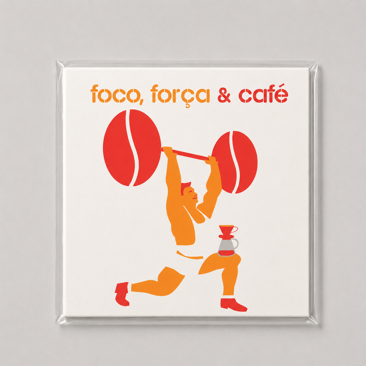 Fine art Foco, força e café II 20 × 20 cm by Daniel Kondo, coffee-inspired sports illustration