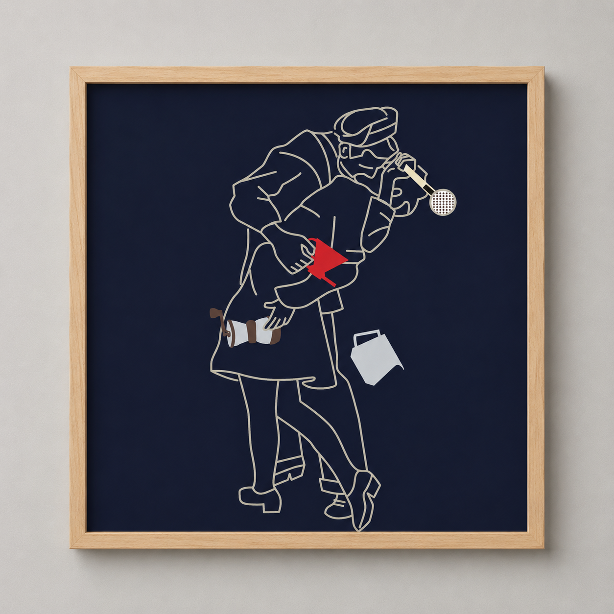 quadro de casal se beijando